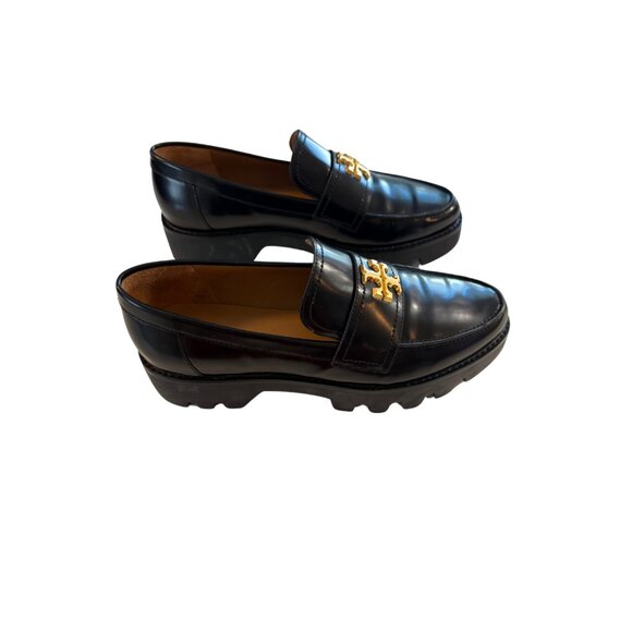 TORY BURCH EVERLY LEATHER LUG SOLE BLACK LOAFER, SIZE 8.5, NEW, W/O TAGS - Picture 4 of 7